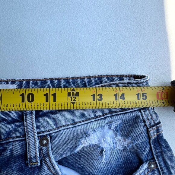 Free People We the Free Jeans Womens Size 31 Acid Wash High Rise Distressed Raw - Picture 4 of 13